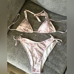 NWOT leopard rose gold bikini